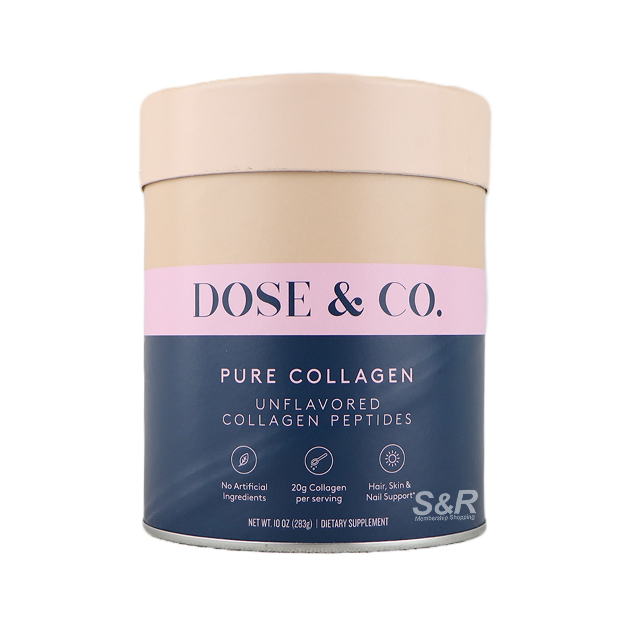 Dose & Co. Pure Collagen Peptides Unflavored Powdered Dietary Supplement 283g